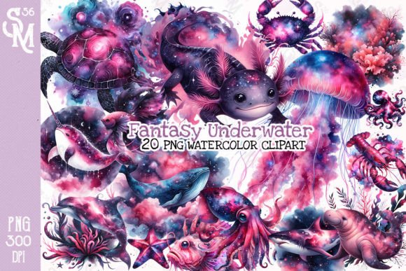Fantasy Underwater Clipart PNG Graphics Graphic Illustrations By StevenMunoz56
