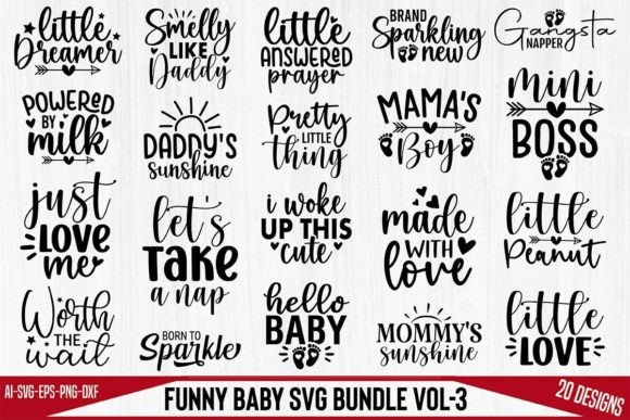 Funny Baby SVG Bundle Vol-3 Bundle By creativemim2001