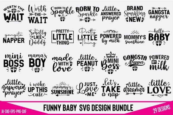 Funny Baby SVG Design Bundle Bundle By TeeKing124