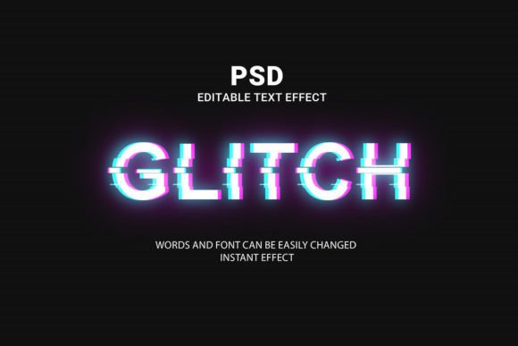Glitch Text Effect Graphic Layer Styles By mohamedsaber