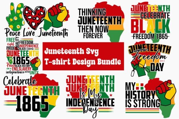 Juneteenth Svg T-shirt Design Bundle Graphic T-shirt Designs By Creative Design