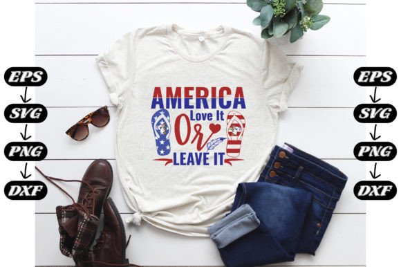 Memorial Day, America Love It or Leave Afbeelding Afdruk Sjablonen Door Fashion Store