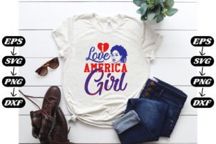 Memorial Day, I Love America Girl. Graphic Print Templates By Fashion Store