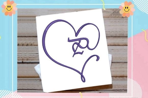 P Beautiful Heart Monogram Letter Wedding Monogram Embroidery Design By Sewing Embroidery