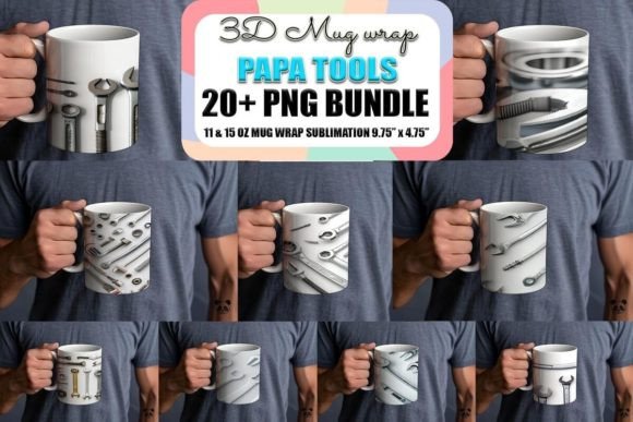 Papa Mechanic Tools 3D Mug Wrap Bundle Bundle By Pandastic