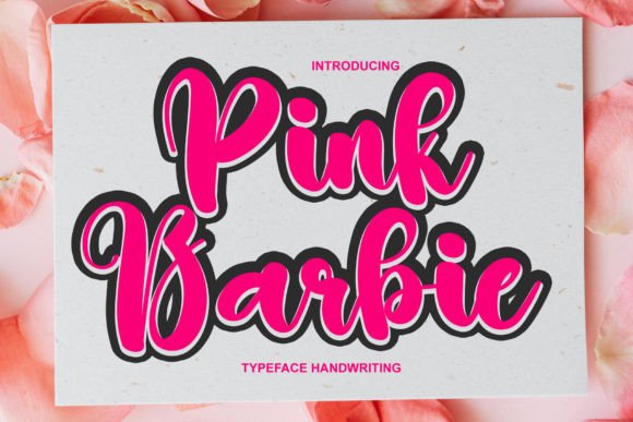 Pink Barbie Skript-Schriftarten Schriftart Von 21Design