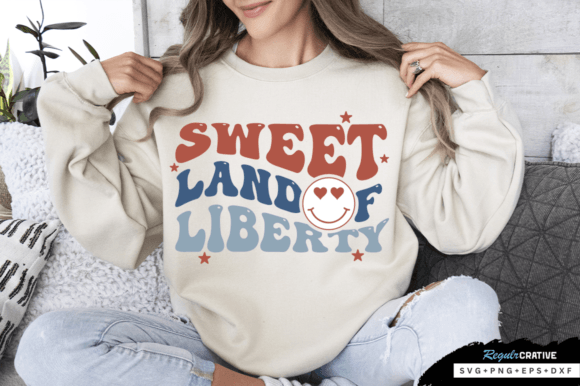Sweet Land of Liberty SVG Design Graphic Crafts By Regulrcrative
