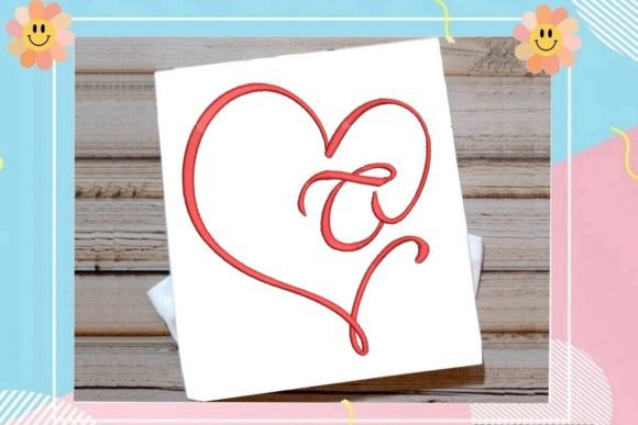 T Beautiful Heart Monogram Letter Wedding Monogram Embroidery Design By Sewing Embroidery