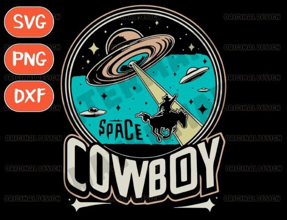 UFO Cowboy Svg, Cowboy Alien Svg Graphic T-shirt Designs By ThngphakJSC