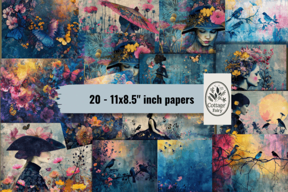 Whimsy Digital Decoupage Sheets Graphic Illustrations By CottageFairy