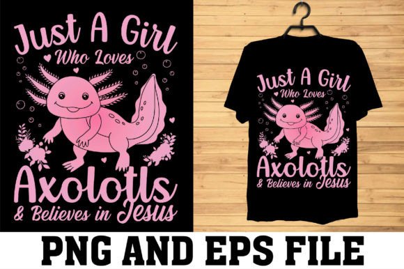 Axolotl Cartoon T Shirt Design Graphic T-shirt Designs By creative Store