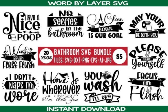 Bathroom SVG Bundle Vol.4 Bundle By SvgHouse