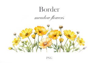 Border Yellow Flowers Graphic Illustrations By lesyaskripak.art