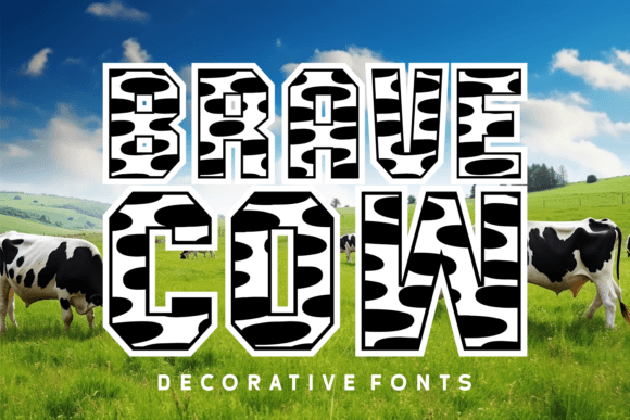 Brave Cow Decoratieve Fonts Font Door Creative Fabrica Fonts