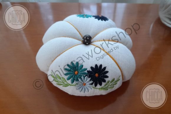 ITH Floral Pincushion Sewing & Crafts Embroidery Design By CHICCAWORKSHOPSTORE