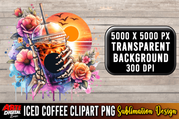 Iced Coffee Clipart Sublimation PNG #42 Graphic Illustrations By Arte Digital Designs