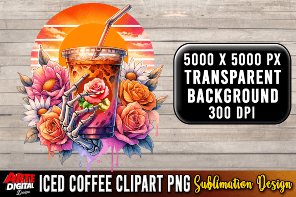 Iced Coffee Clipart Sublimation PNG #43 Graphic Illustrations By Arte Digital Designs