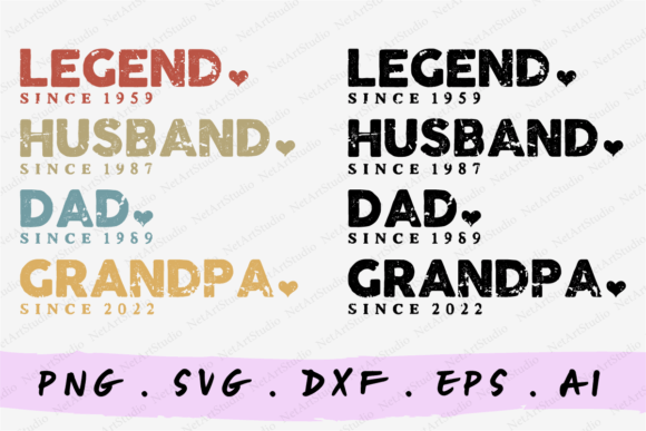 Legend Husband Dad Grandpa Svg Graphic Crafts By NetArtStudio