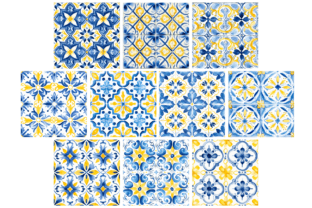 Mediterranean, Lemon & Azure Pattern Graphic Patterns By Enchanted Marketing Imagery 3