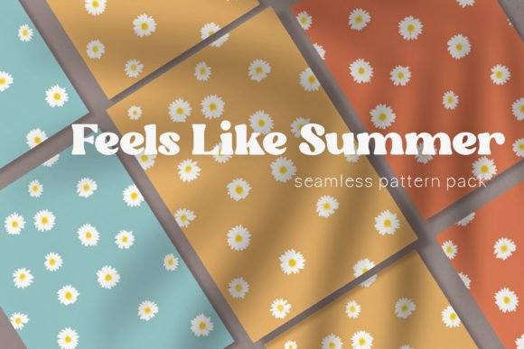 Retro Summer Daisy Seamless Patterns Graphic Patterns By pixelpoetryboutique