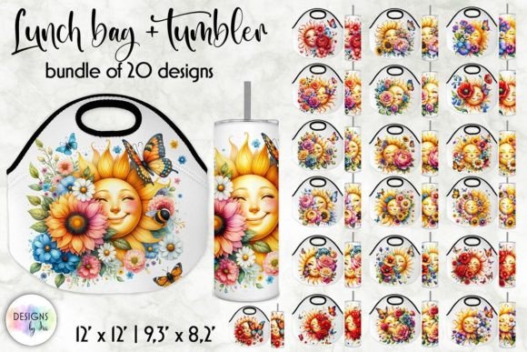 Sunshine with Flowers Lunch Bag Bundle Bundle By Designs by Ira