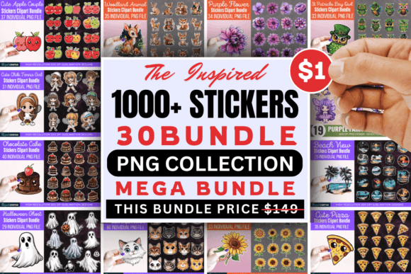 The Inspired Stickers PNG Mega Bundle Bundle By Regulrcrative