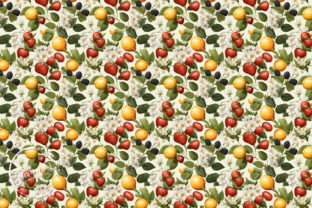 Vintage Fruits Watercolor Pattern Graphic Patterns By Summer Digital Design 6