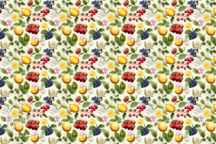 Vintage Fruits Watercolor Pattern Graphic Patterns By Summer Digital Design 7