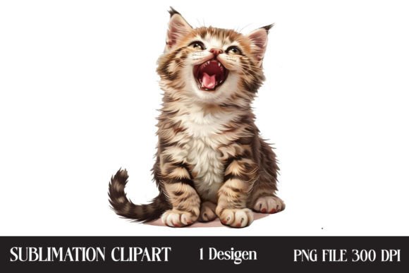 Watercolor Funny Cat Clipart Graphic Illustrations By Creative Design House