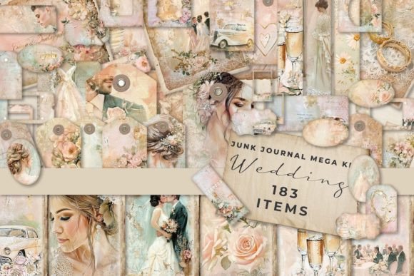Wedding Junk Journal Bundle Bundle By Watercolour Lilley