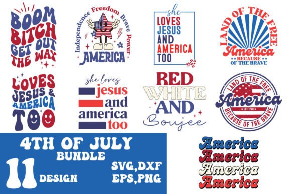4th of July SVG Design Bundle,USA Bundle Gráfico Diseños de Camisetas Por BlackCraft