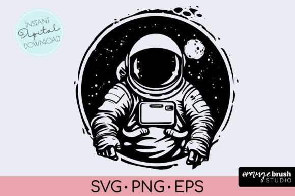 Astronaut SVG Cut File - Space SVG PNG C Graphic Crafts By Orange Brush Studio