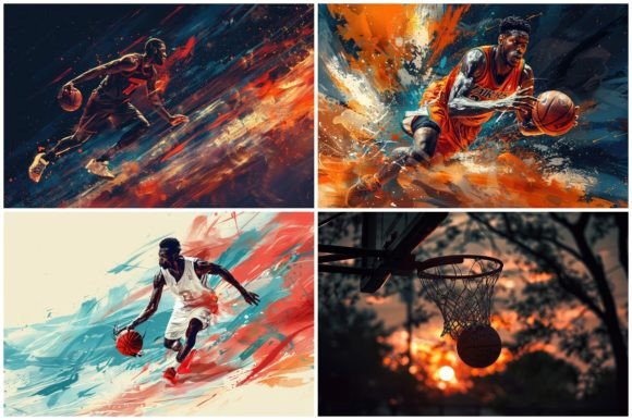 Basketball Player Wallpaper Grafica Grafiche AI Di Background Graphics illustration