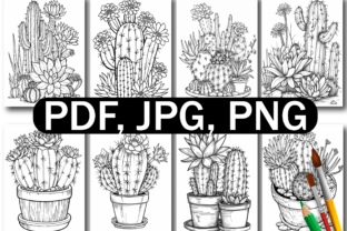 Cactus Coloring Pages for Adults Graphic Coloring Pages & Books Adults By Printable Design Store 3