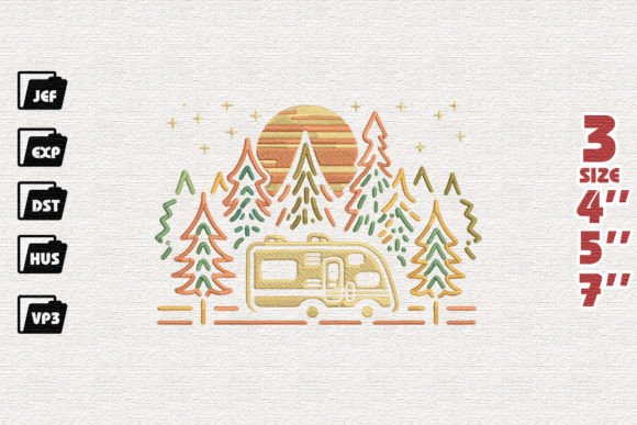 Camping Embroidery Camping & Fishing Embroidery Design By Nutty Creations