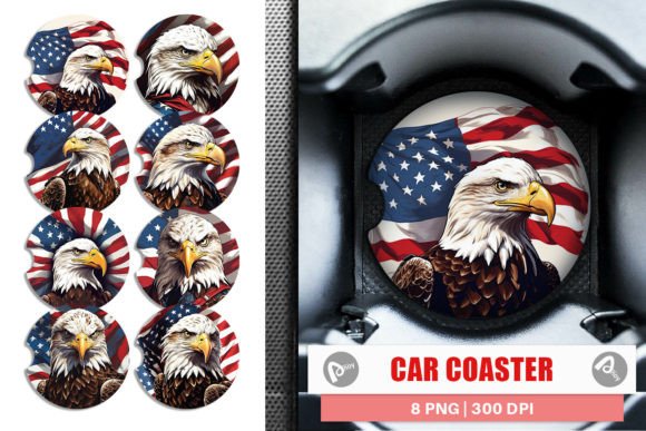 Car Coaster American Eagle Graphic Illustrations By Artnoy