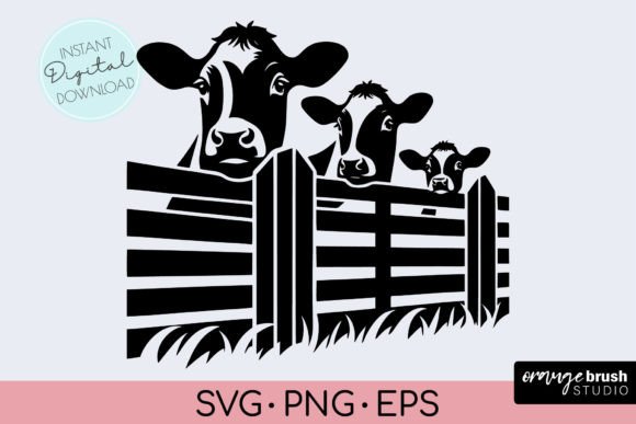 Cow SVG | Farmhouse SVG File for Cricut Gráfico Manualidades Por Orange Brush Studio