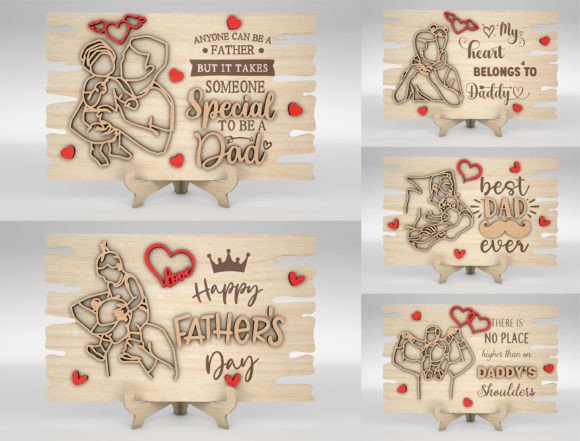 Dad and Baby Line Art Stand Decor SVG Graphic Modèles d'Impression By SwallowbirdArt