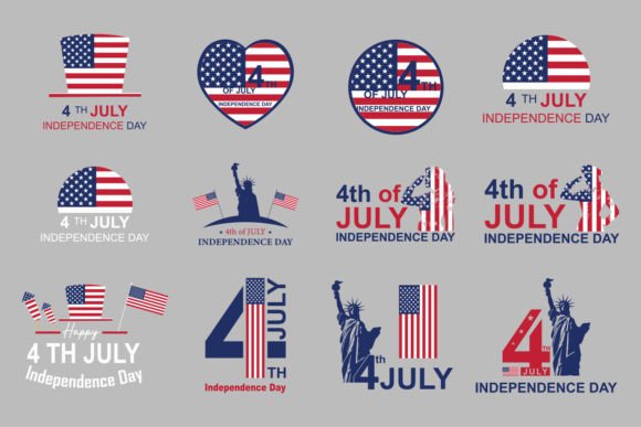 Flag of USA Set Illustration Illustrations Imprimables Par BreakingDots
