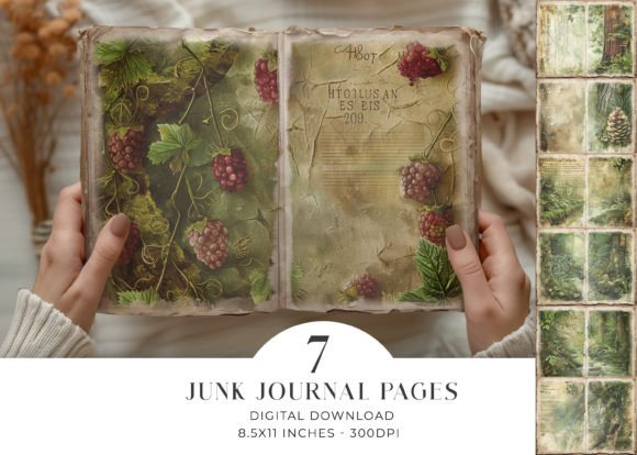 Forest Junk Journal Pages Graphic Backgrounds By Watercolour Lilley