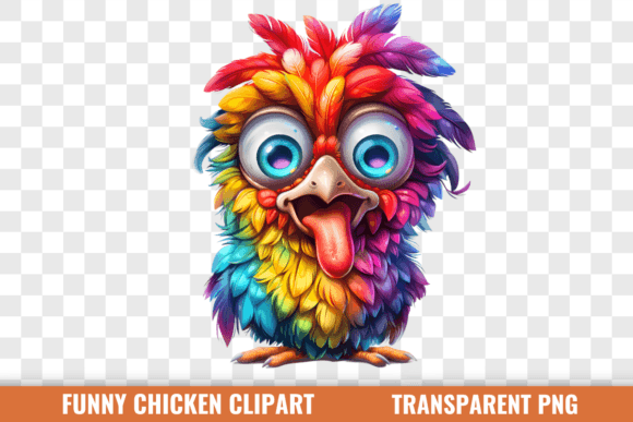 Funny Chickens Clipart Afbeelding Afdrukbare Illustraties Door CraftArt