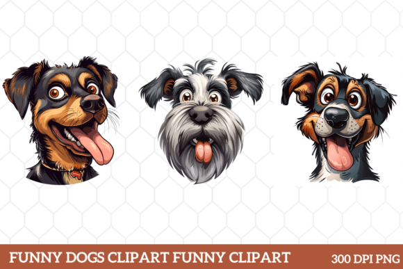 Funny Dogs Clipart Grafik Druckbare Illustrationen Von CraftArt