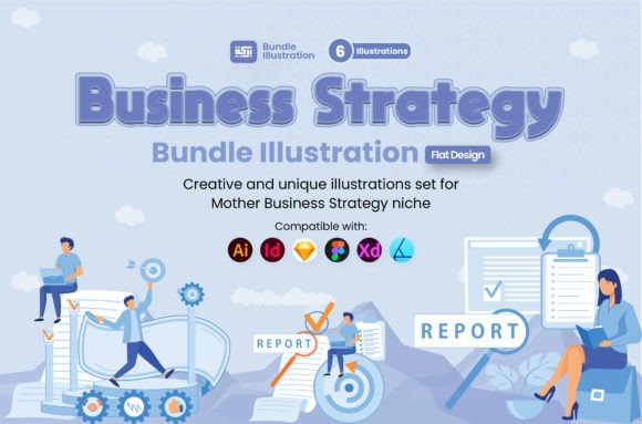 Illustration of Business Strategies Gráfico Ilustraciones Imprimibles Por alwi.chabib