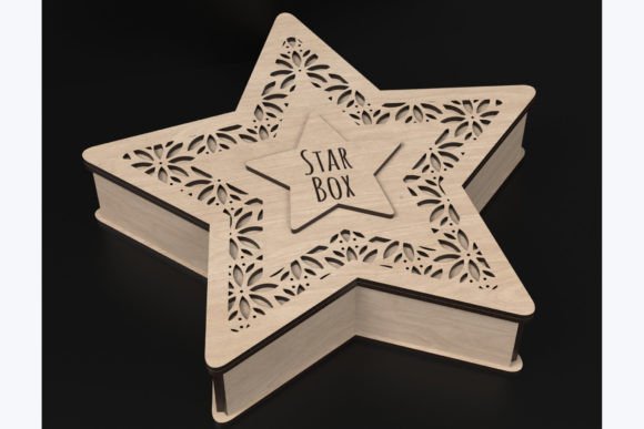 Laser Cut Star Box Svg Files Graphic 3D SVG By ThemeXDigital