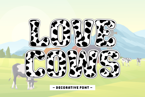 Love Cows Decorative Font By Creative Fabrica Fonts