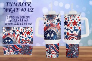 Patriotic 40 Oz Quencher Tumbler Wrap Graphic Crafts By Helene's store