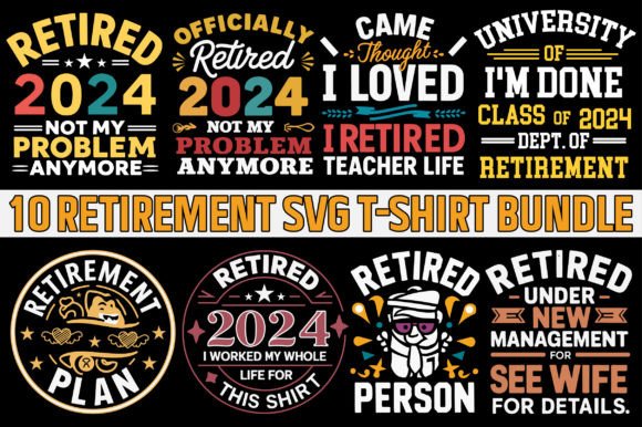 Retirement SVG T-Shirt Bundle 3 Graphic T-shirt Designs By Craft Sublimation Design