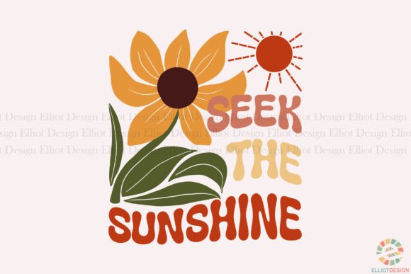 Seek the Sunshine Boho Flower Design PNG Graphic T-shirt Designs By Elliot Design