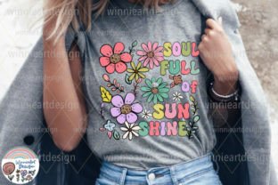 Soul Full of Sunshine Boho Daisy Flower Graphic T-shirt Designs By WinnieArtDesign 5