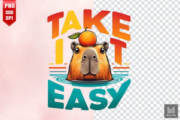 Take It Easy Funny Capybara Sublimation Afbeelding Crafts Door Mulew